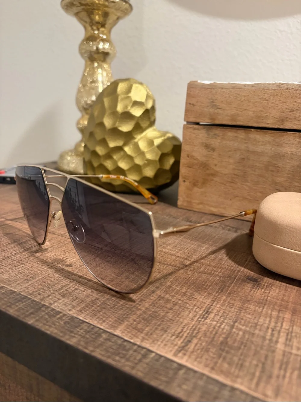 Chloe Aviator Gradient Smoke Sunglasses
